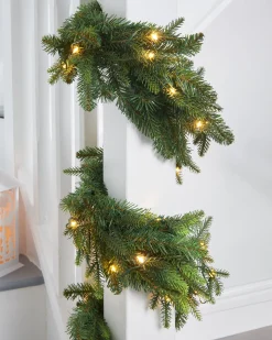 Pre-Lit Multi-Function Douglas Fir Garland, 9 Ft