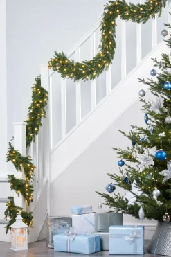 Pre-Lit Multi-Function Douglas Fir Garland, 18 Ft