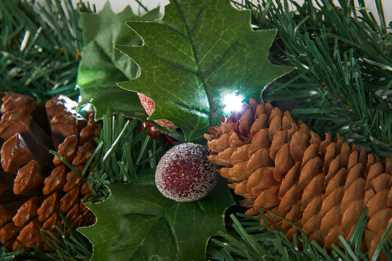 Pre-Lit Natural Decorated Garland, Pinecones & Berries, 9 Ft