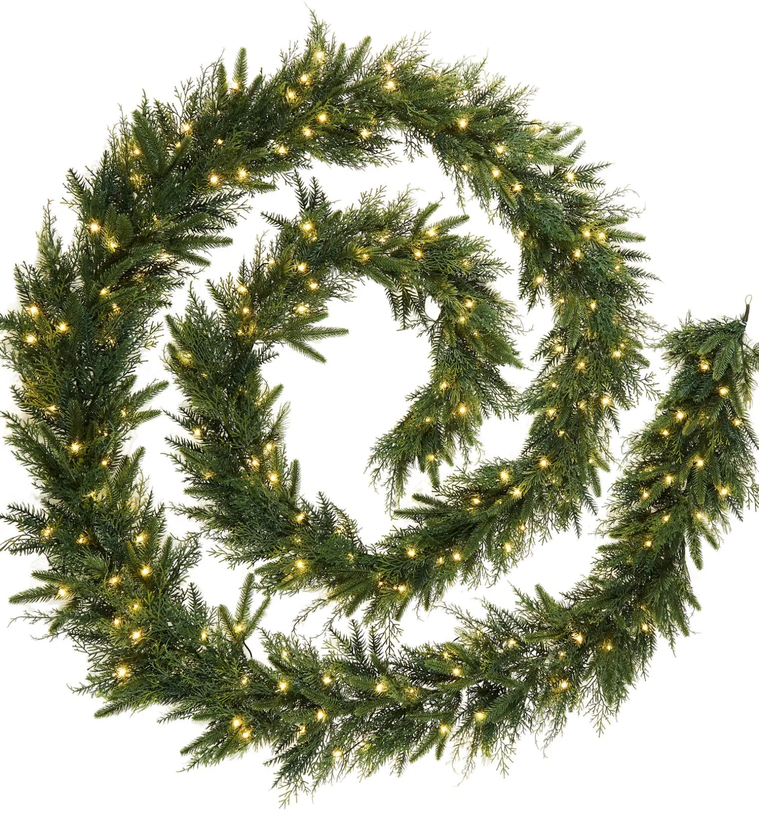 Pre-Lit Natural Fir Garland, 18 Ft