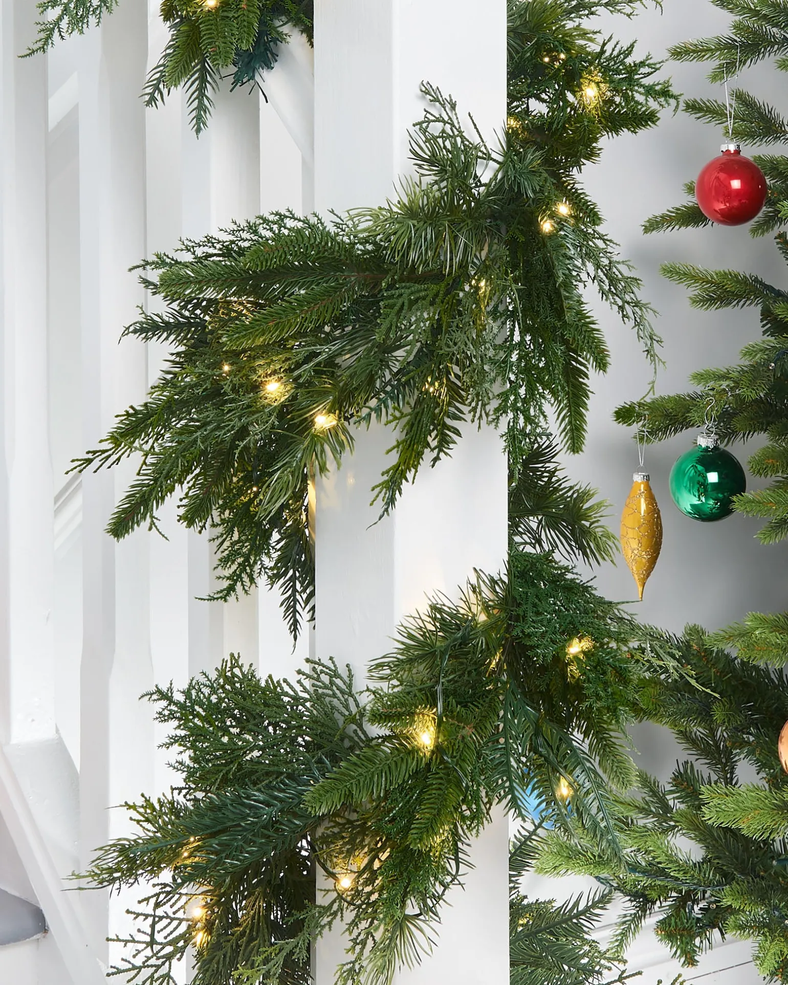 Pre-Lit Natural Fir Garland, 18 Ft