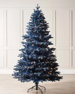 Pre-Lit Sapphire Blue Christmas Tree, 7 Ft