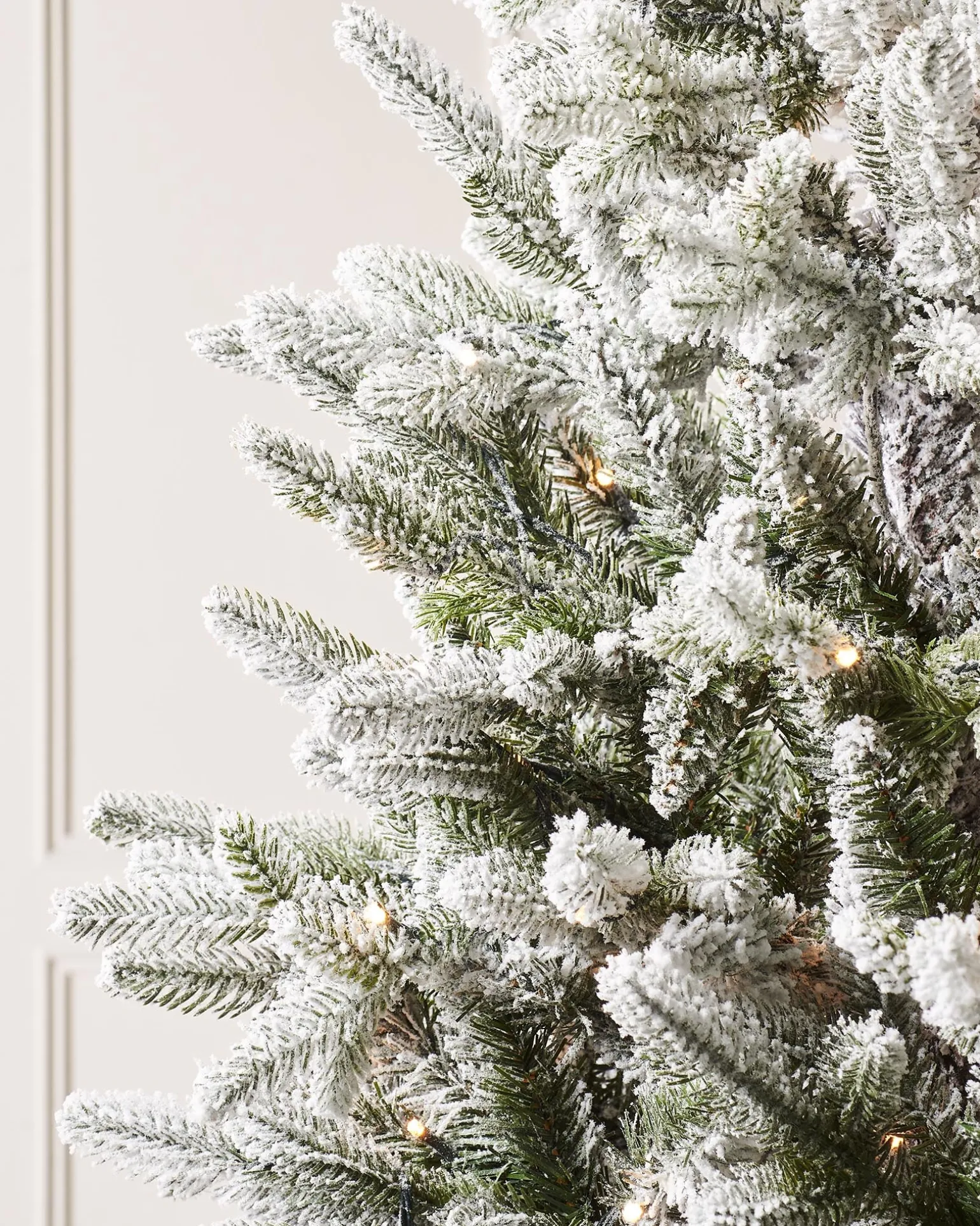 Pre-Lit Slim Snow Flocked Christmas Tree, 5 Ft