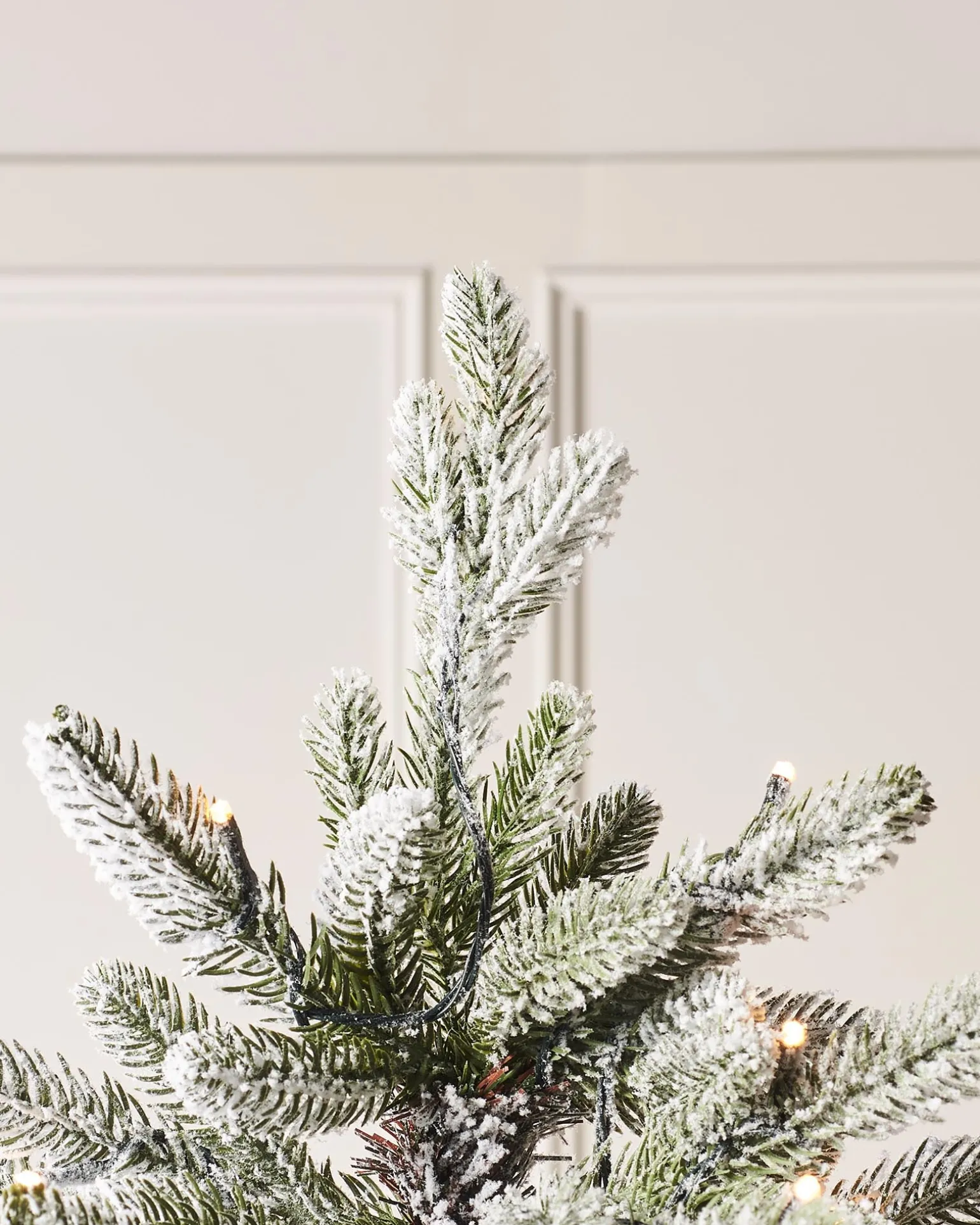 Pre-Lit Slim Snow Flocked Christmas Tree, 6 Ft