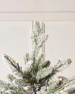 Pre-Lit Slim Snow Flocked Christmas Tree, 7 Ft