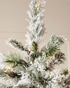 Pre-Lit Slim Snow Flocked Spruce Christmas Tree, 9 Ft