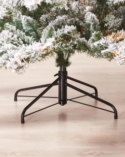 Pre-Lit Snow Flocked Alpine Christmas Tree, 6 Ft