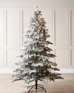 Pre-Lit Snow Flocked Alpine Christmas Tree, 7 Ft
