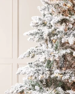 Pre-Lit Snow Flocked Alpine Christmas Tree, 7 Ft
