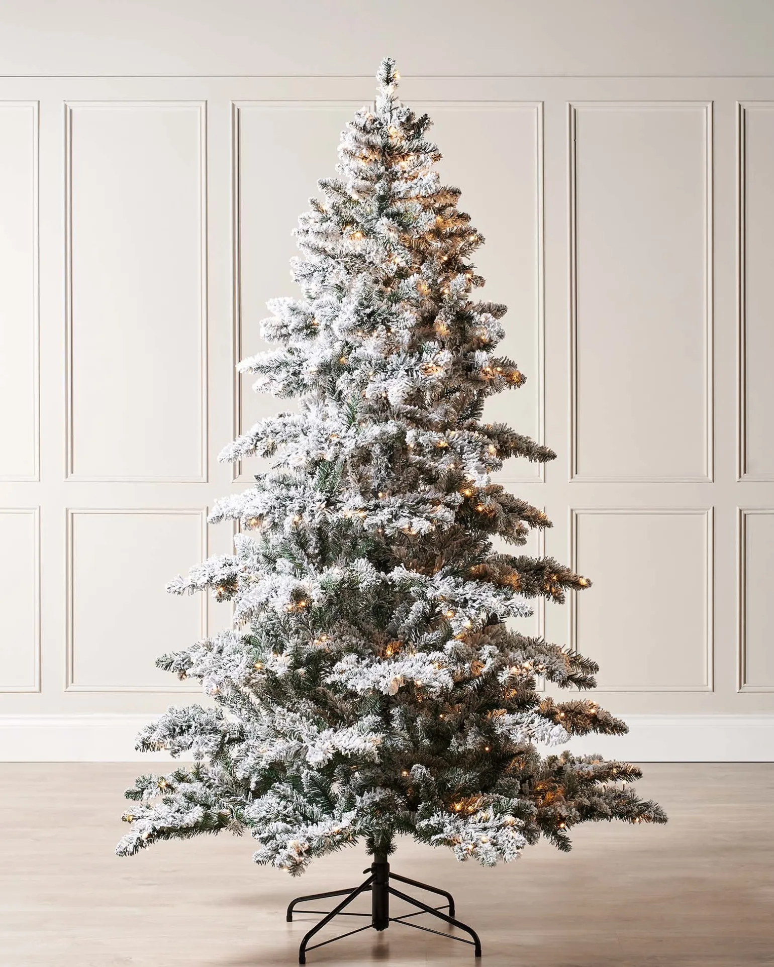 Pre-Lit Snow Flocked Alpine Christmas Tree, 7 Ft