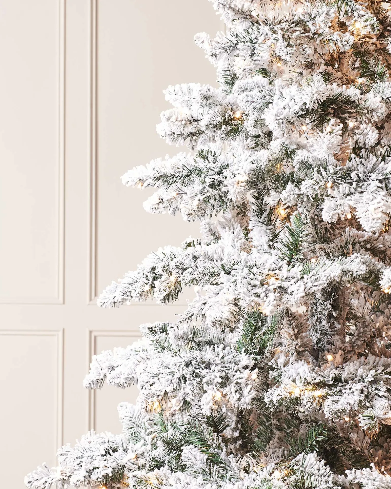 Pre-Lit Snow Flocked Alpine Christmas Tree, 7 Ft