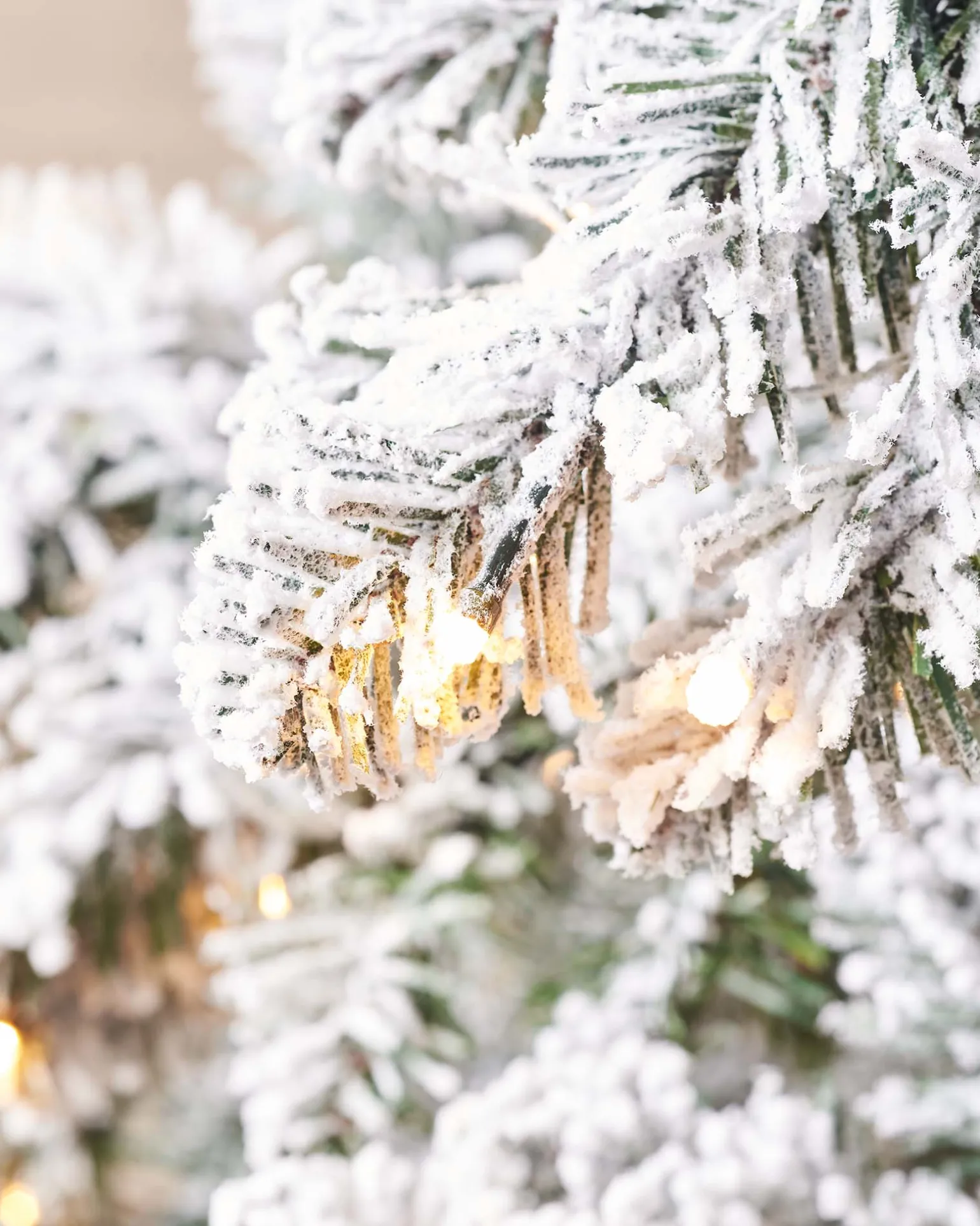 Pre-Lit Snow Flocked Alpine Christmas Tree, 7 Ft