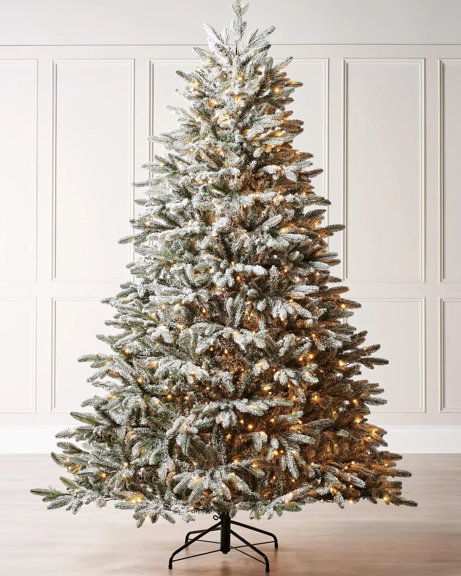 Pre-Lit Snow Flocked Christmas Tree, 6.5 Ft