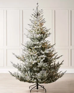 Pre-Lit Snow Flocked Douglas Fir Christmas Tree, 7 Ft