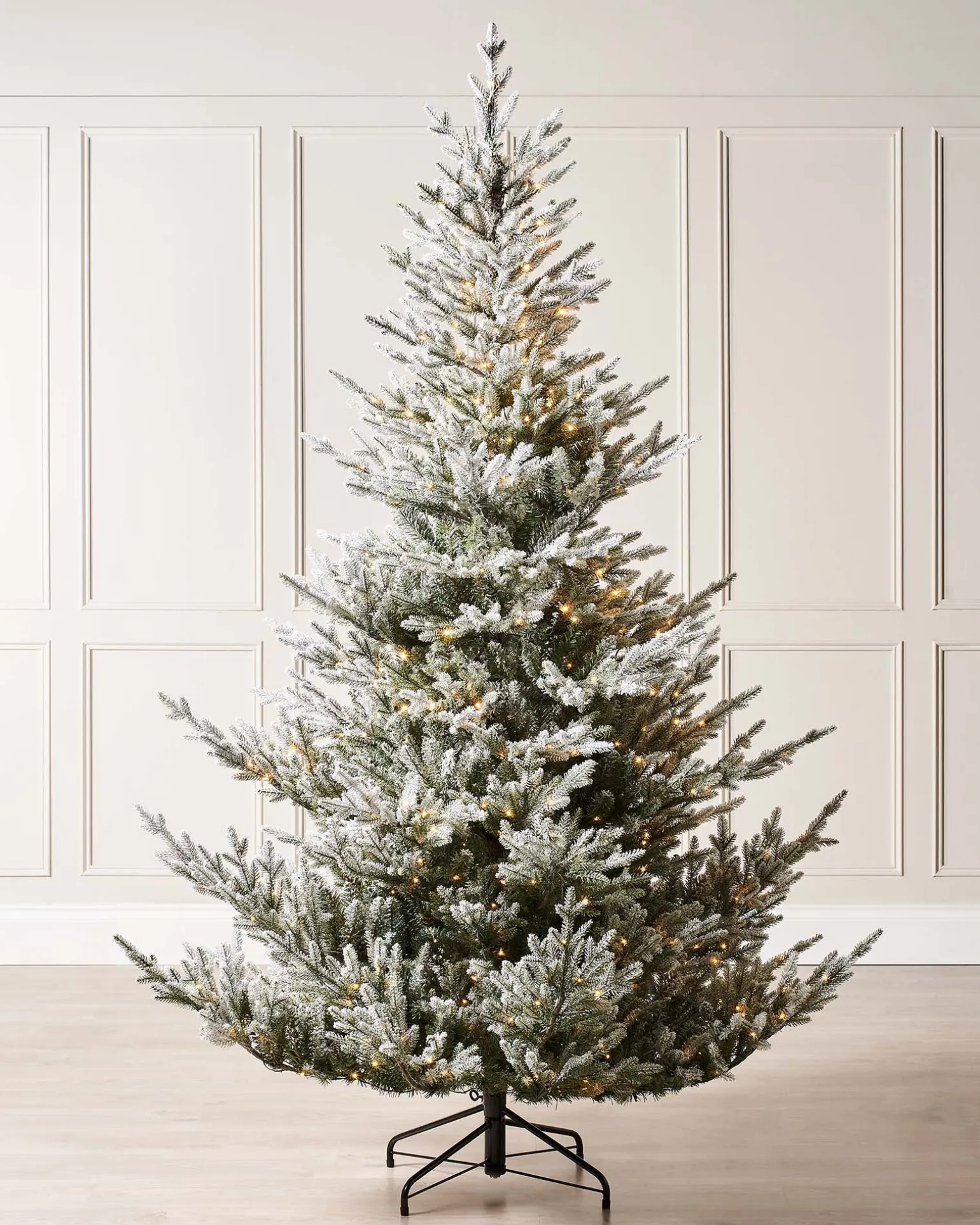 Pre-Lit Snow Flocked Douglas Fir Christmas Tree, 8 Ft