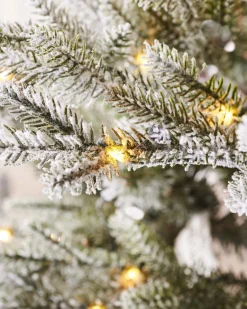 Pre-Lit Snow Flocked Douglas Fir Christmas Tree, 8 Ft