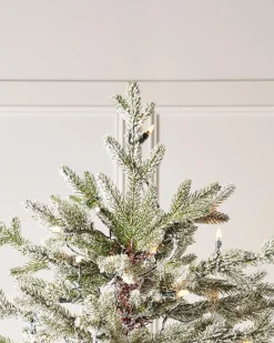 Pre-Lit Snow Flocked Fraser Fir Christmas Tree, 6 Ft