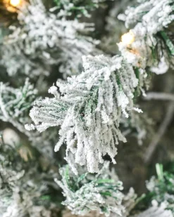 Pre-Lit Snow Flocked Mixed Pine Christmas Tree, 6 Ft