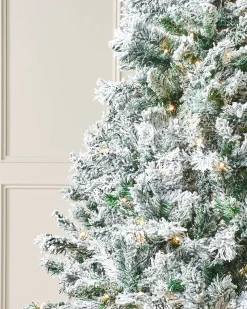 Pre-Lit Snow Flocked Mixed Pine Christmas Tree, 7 Ft