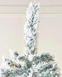 Pre-Lit Snow Flocked Mixed Pine Christmas Tree, 7 Ft