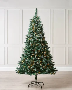 Pre-Lit Snow Flocked Mixed Pine Christmas Tree, 6 Ft