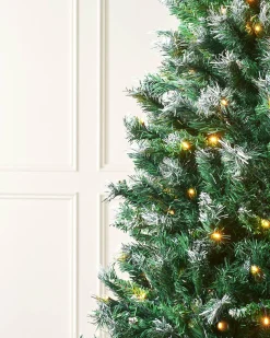 Pre-Lit Snow Flocked Mixed Pine Christmas Tree, 7 Ft