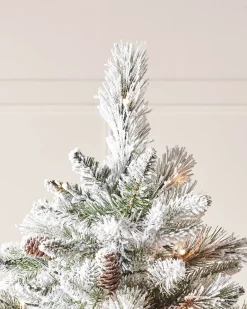 Pre-Lit Snow Flocked Mixed Pine Christmas Tree, 5 Ft