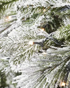 Pre-Lit Snow Flocked Mixed Pine Christmas Tree, 7 Ft