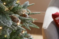 Pre-Lit Snow Flocked Norwegian Spruce Christmas Tree, 7 Ft