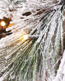 Pre-Lit Snow Flocked Pine Needle Christmas Tree, 7 Ft
