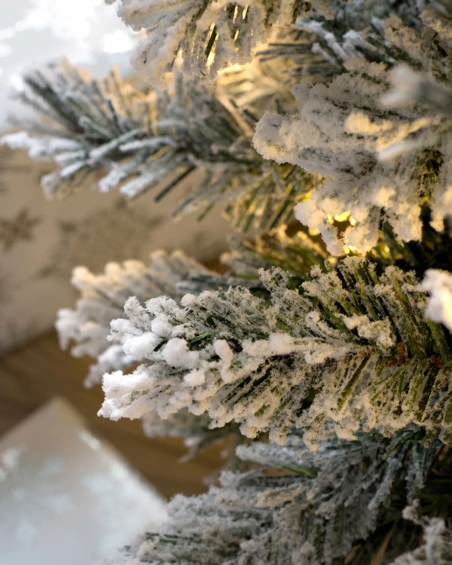 Pre-Lit Snow Flocked Pop-Up Christmas Tree, 6 Ft
