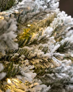 Pre-Lit Snow Flocked Pop-Up Christmas Tree, 6 Ft