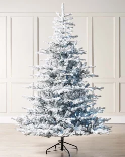 Pre-Lit Snow Flocked Spruce Christmas Tree, 6 Ft
