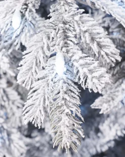 Pre-Lit Snow Flocked Spruce Christmas Tree, 7 Ft