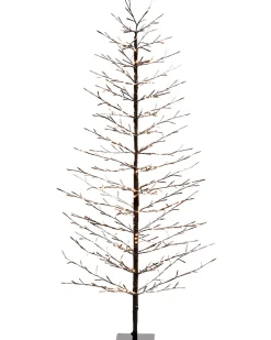 Pre-Lit Snow Flocked Twig Tree, 5 Ft