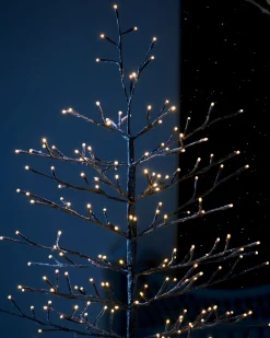 Pre-Lit Snow Flocked Twig Tree, 5 Ft