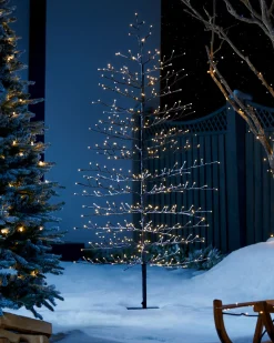 Pre-Lit Snow Flocked Twig Tree, 6 Ft