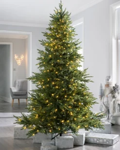 Pre-Lit Traditional Fir Multi-Function Christmas Tree, 10 Ft