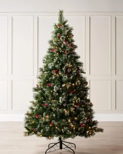 Pre-Lit Victorian Frosted Berries & Pinecones Christmas Tree, 6 Ft