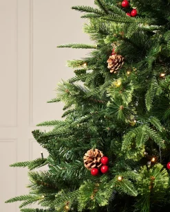 Pre-Lit Victorian Mixed Tip Berries & Pinecones Christmas Tree, 6 Ft