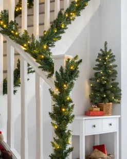 Pre-Lit Warm White LEDs Garland, 12 Ft