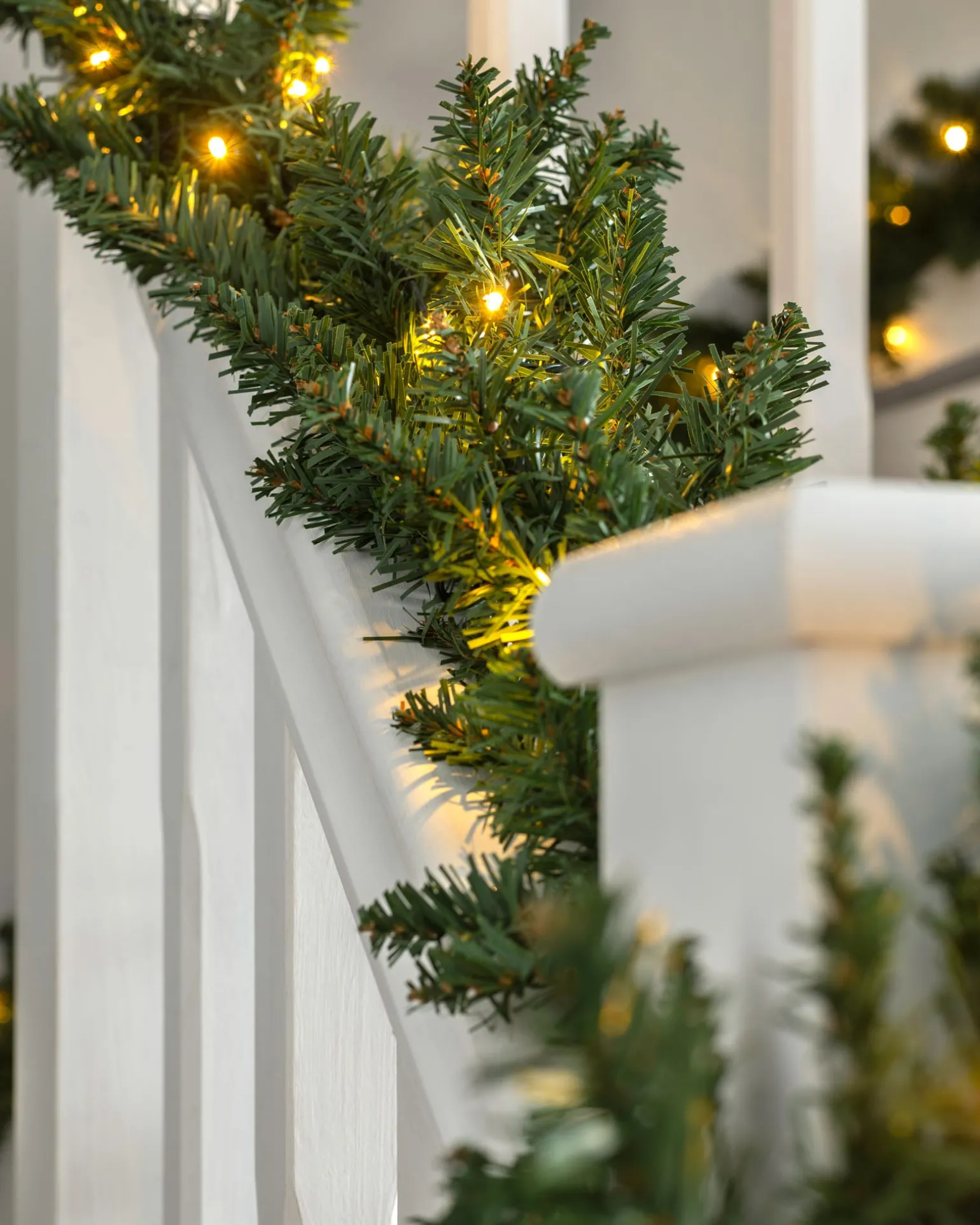 Pre-Lit Warm White LEDs Garland, 12 Ft