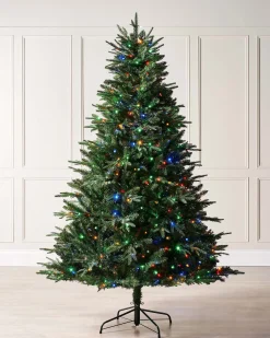 Pre-Lit Windsor Fir Christmas Tree, Dual Multi Colour, 6 Ft