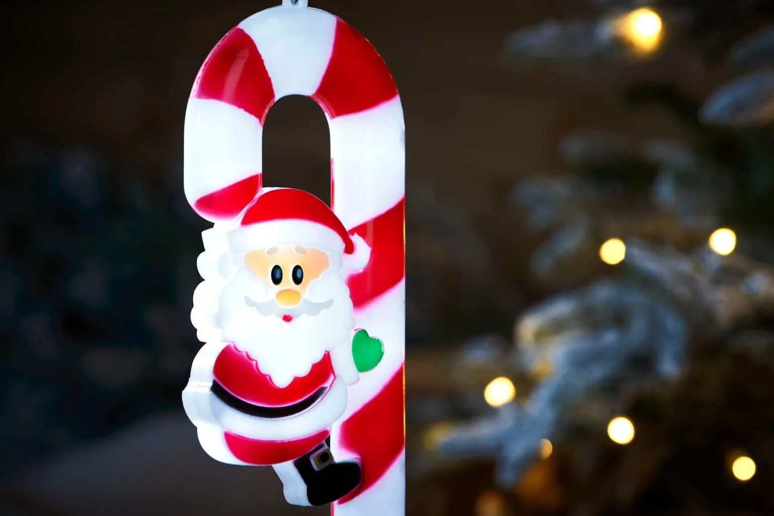Set Of 3 Candy Cane Pathway Stake Lights, 60 Cm