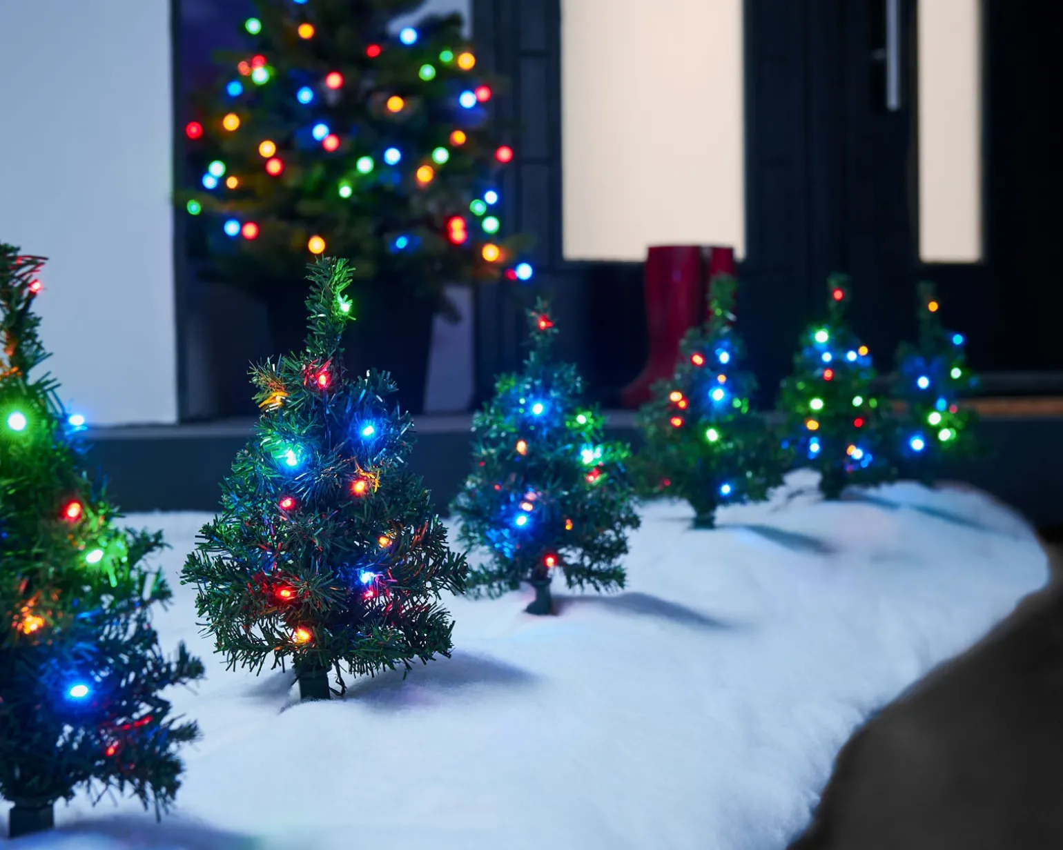 Set Of 6 Christmas Tree Pathway Stake Lights, 33 Cm