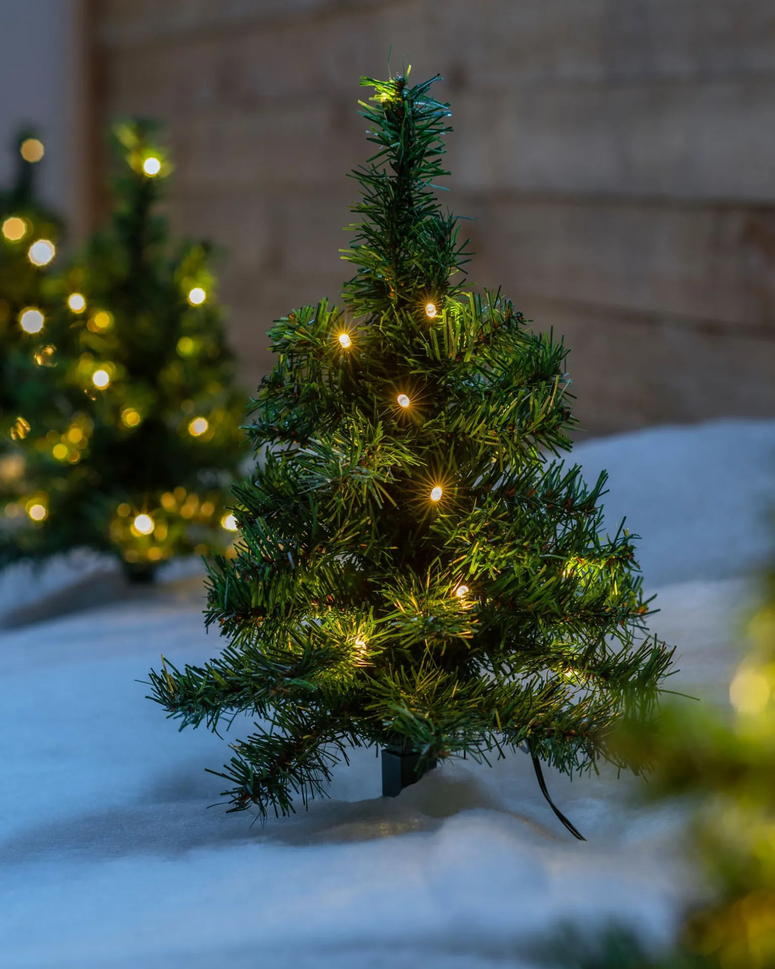 Set Of 6 Christmas Tree Pathway Stake Lights, 30 Cm
