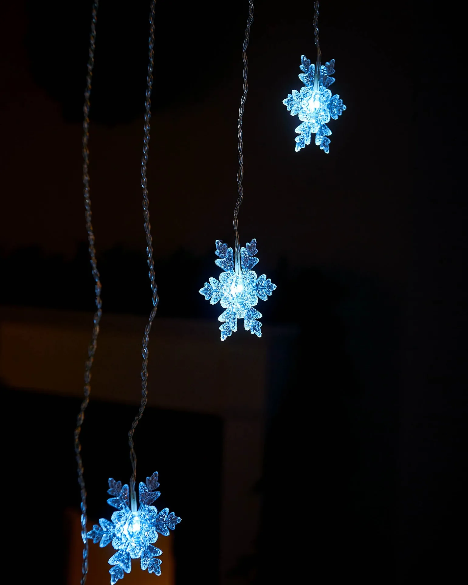 Snowflake Curtain Net Light, White, 1.2 M