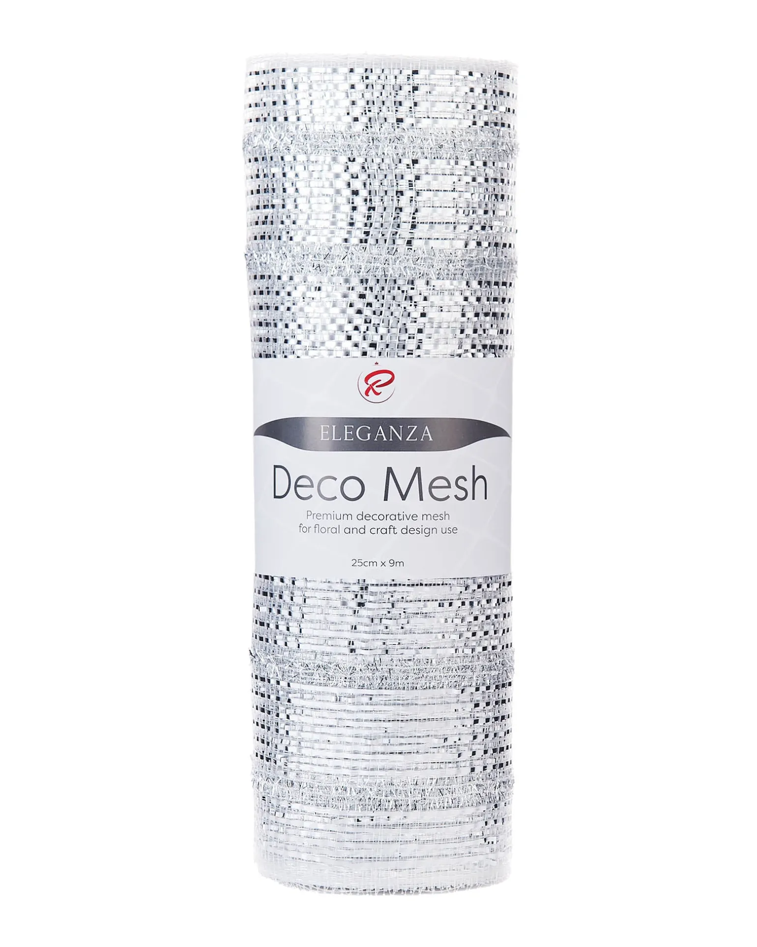 Transparent Mesh With Thick Striped Silver Foil, 9 M